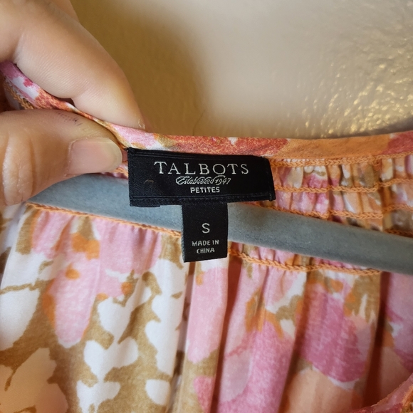 Talbots Orange Mod Floral Silk Dress - Picture 6 of 9